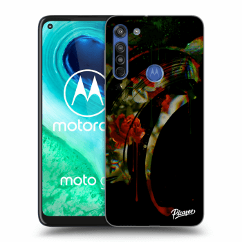 Picasee Motorola Moto G8 Hülle - Schwarzes Silikon - Roses black