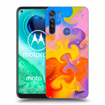 Picasee Motorola Moto G8 Hülle - Schwarzes Silikon - Bubbles