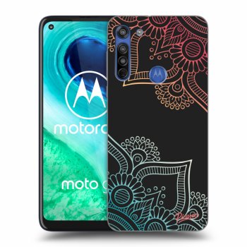 Picasee Motorola Moto G8 Hülle - Schwarzes Silikon - Flowers pattern