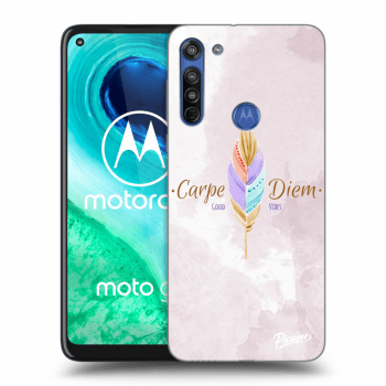 Picasee Motorola Moto G8 Hülle - Transparentes Silikon - Carpe Diem