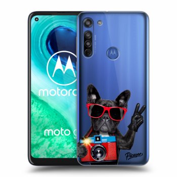 Picasee Motorola Moto G8 Hülle - Transparentes Silikon - French Bulldog