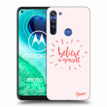 Picasee Motorola Moto G8 Hülle - Schwarzes Silikon - Believe in yourself