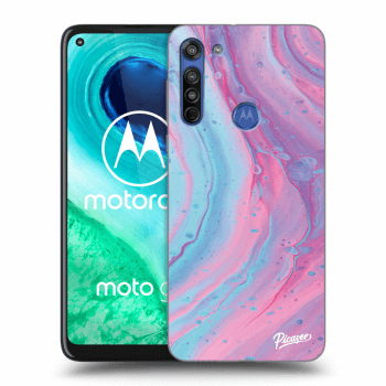 Hülle für Motorola Moto G8 - Pink liquid