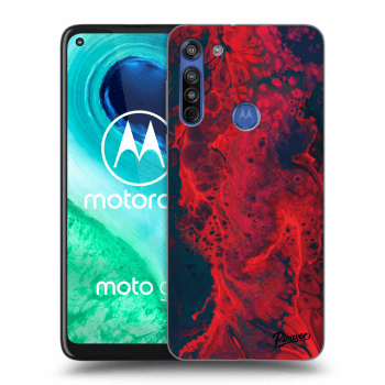 Picasee Motorola Moto G8 Hülle - Schwarzes Silikon - Organic red