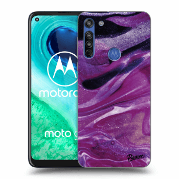 Hülle für Motorola Moto G8 - Purple glitter