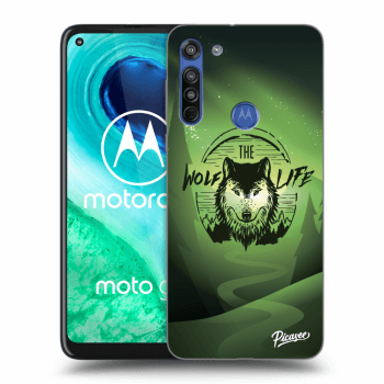 Picasee Motorola Moto G8 Hülle - Schwarzes Silikon - Wolf life