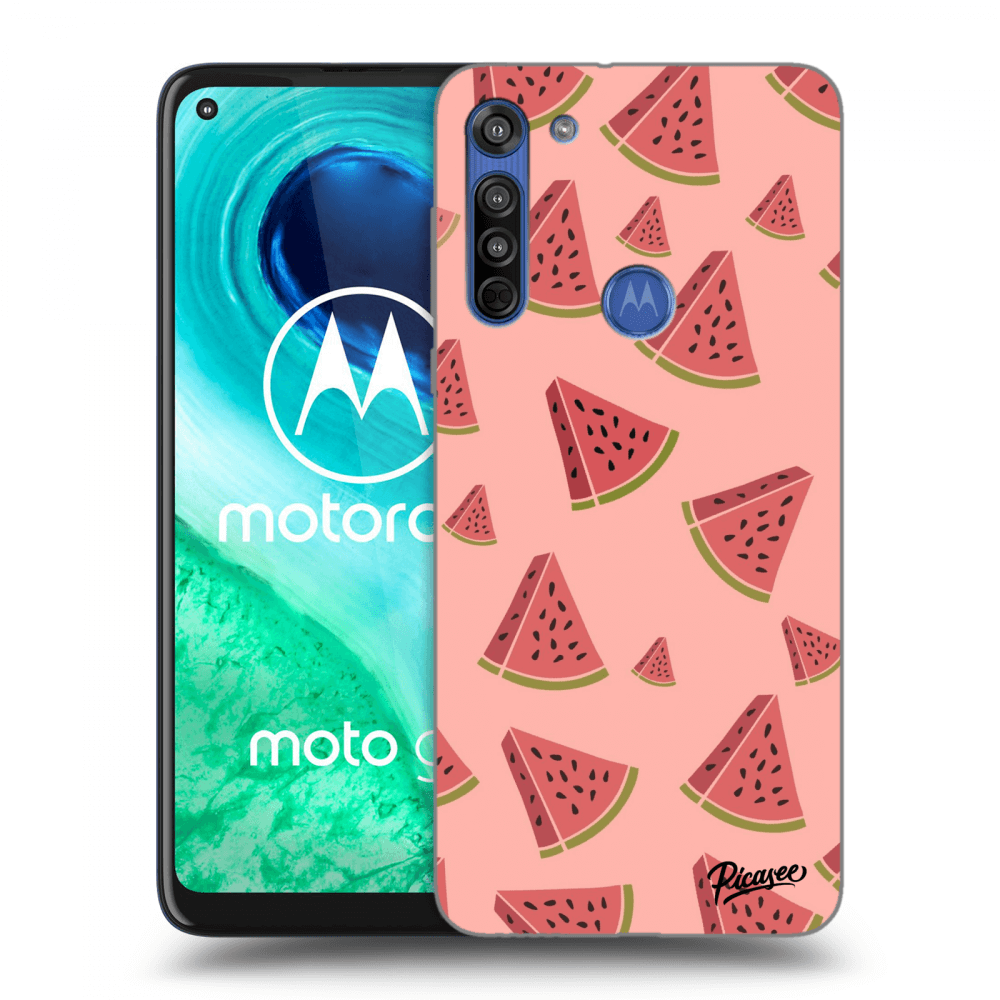 Picasee Motorola Moto G8 Hülle - Schwarzes Silikon - Watermelon