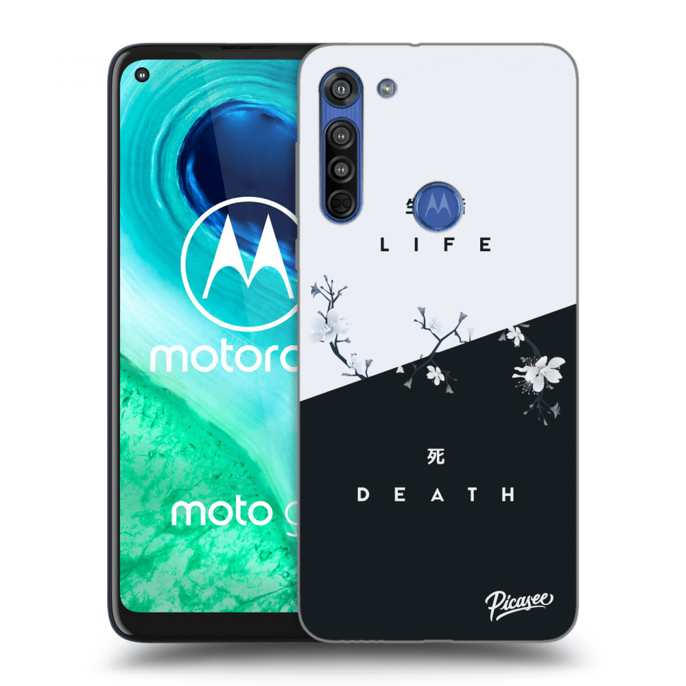 Picasee Motorola Moto G8 Hülle - Schwarzes Silikon - Life - Death