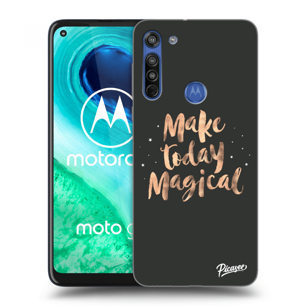 Picasee Motorola Moto G8 Hülle - Schwarzes Silikon - Make today Magical
