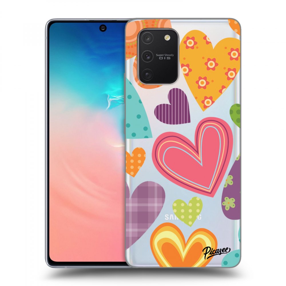 Picasee Samsung Galaxy S10 Lite Hülle - Transparentes Silikon - Colored heart