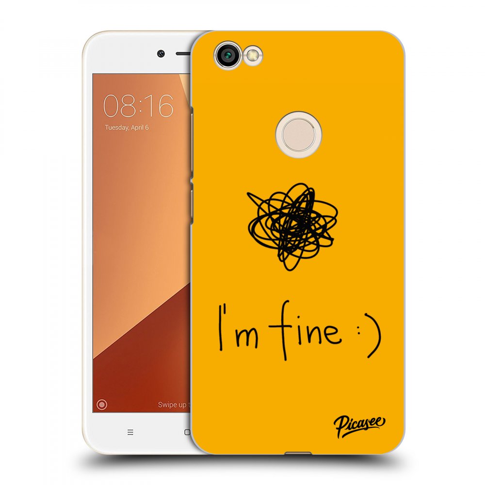 Picasee Xiaomi Redmi Note 5A Prime Hülle - Schwarzer Kunststoff - I am fine