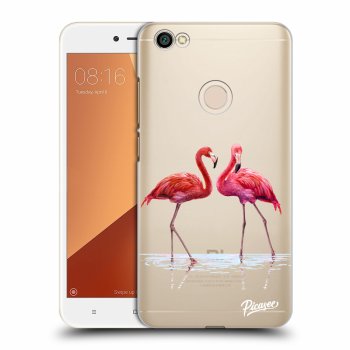 Picasee Xiaomi Redmi Note 5A Prime Hülle - Transparenter Kunststoff - Flamingos couple