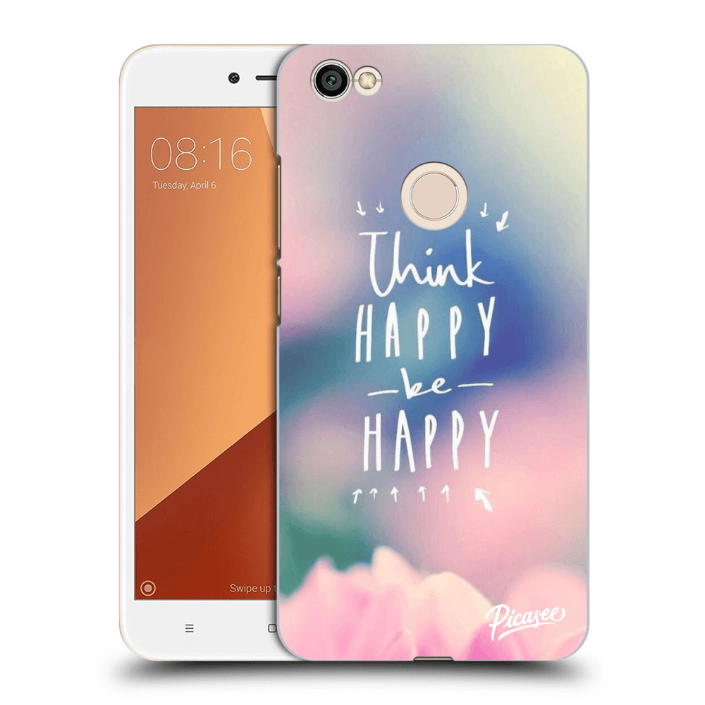 Picasee Xiaomi Redmi Note 5A Prime Hülle - Transparenter Kunststoff - Think happy be happy