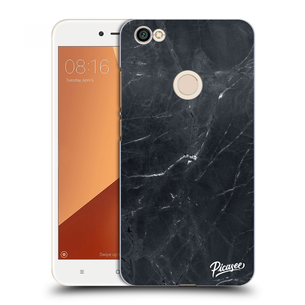 Picasee Xiaomi Redmi Note 5A Prime Hülle - Transparenter Kunststoff - Black marble