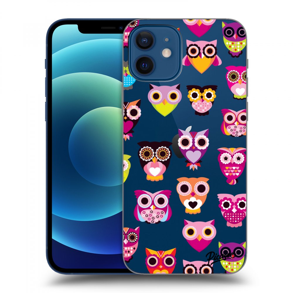 Picasee Apple iPhone 12 Hülle - Transparentes Silikon - Owls
