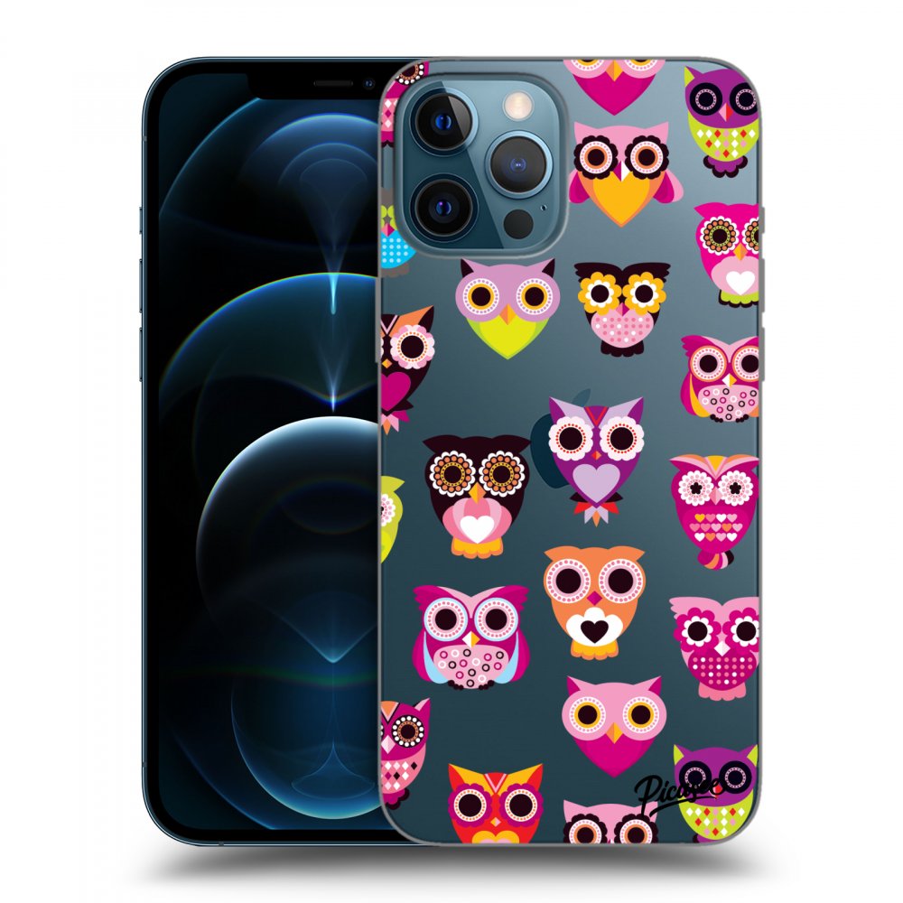 Picasee Apple iPhone 12 Pro Max Hülle - Transparentes Silikon - Owls