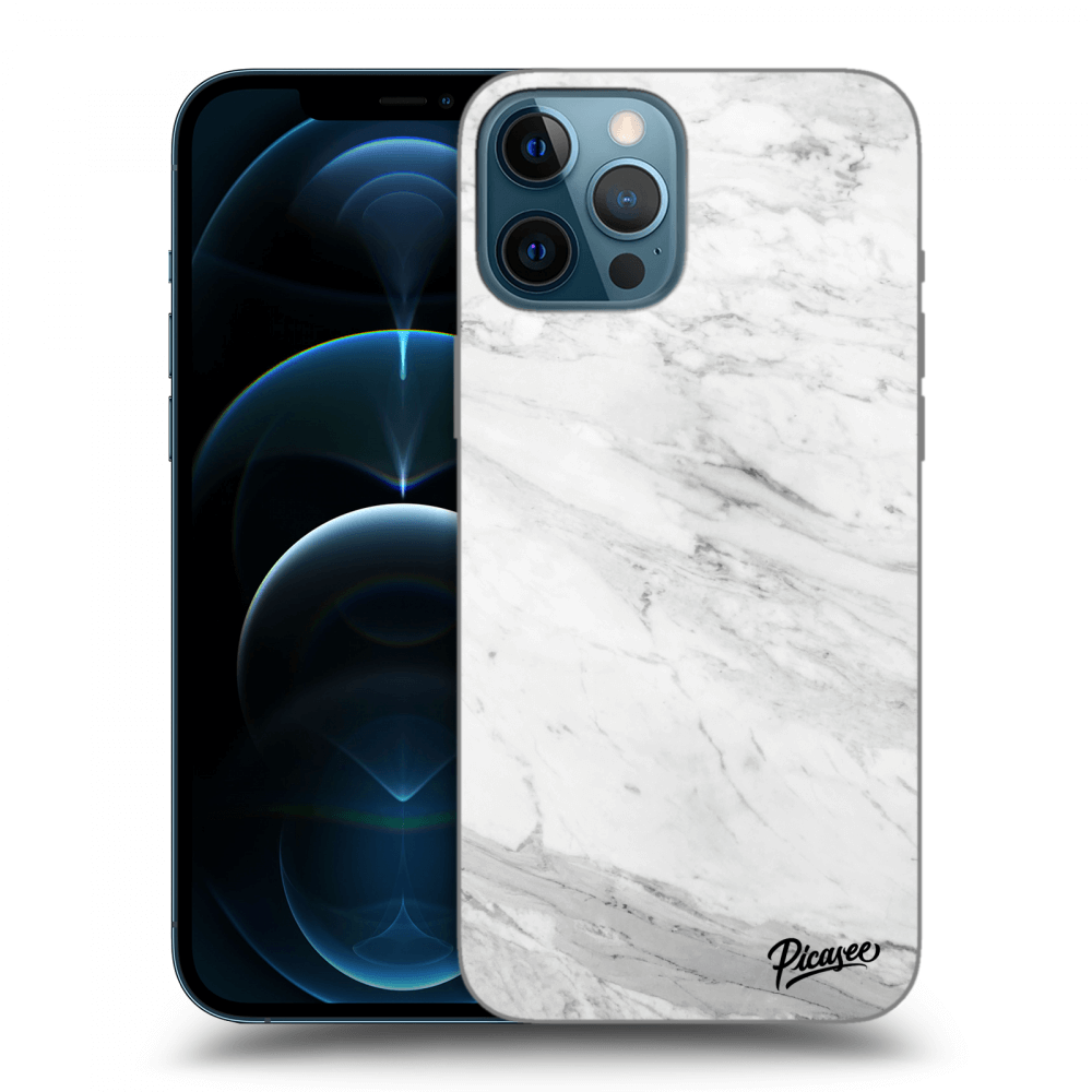 Picasee Apple iPhone 12 Pro Max Hülle - Transparentes Silikon - White marble
