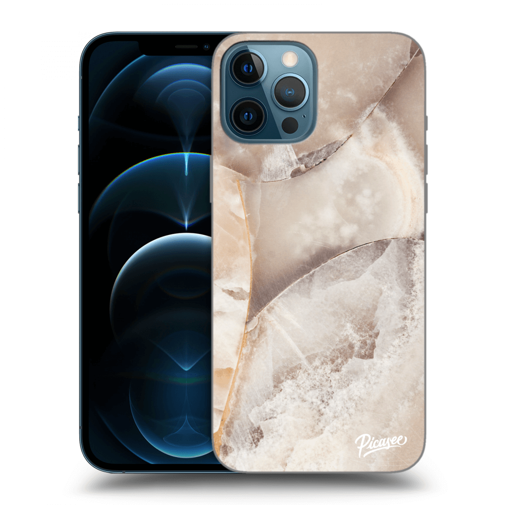 Picasee Apple iPhone 12 Pro Max Hülle - Transparentes Silikon - Cream marble