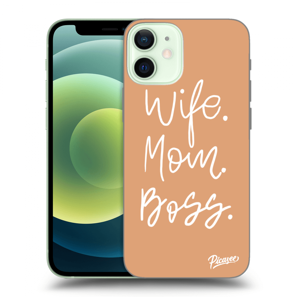 Picasee Apple iPhone 12 mini Hülle - Transparentes Silikon - Boss Mama