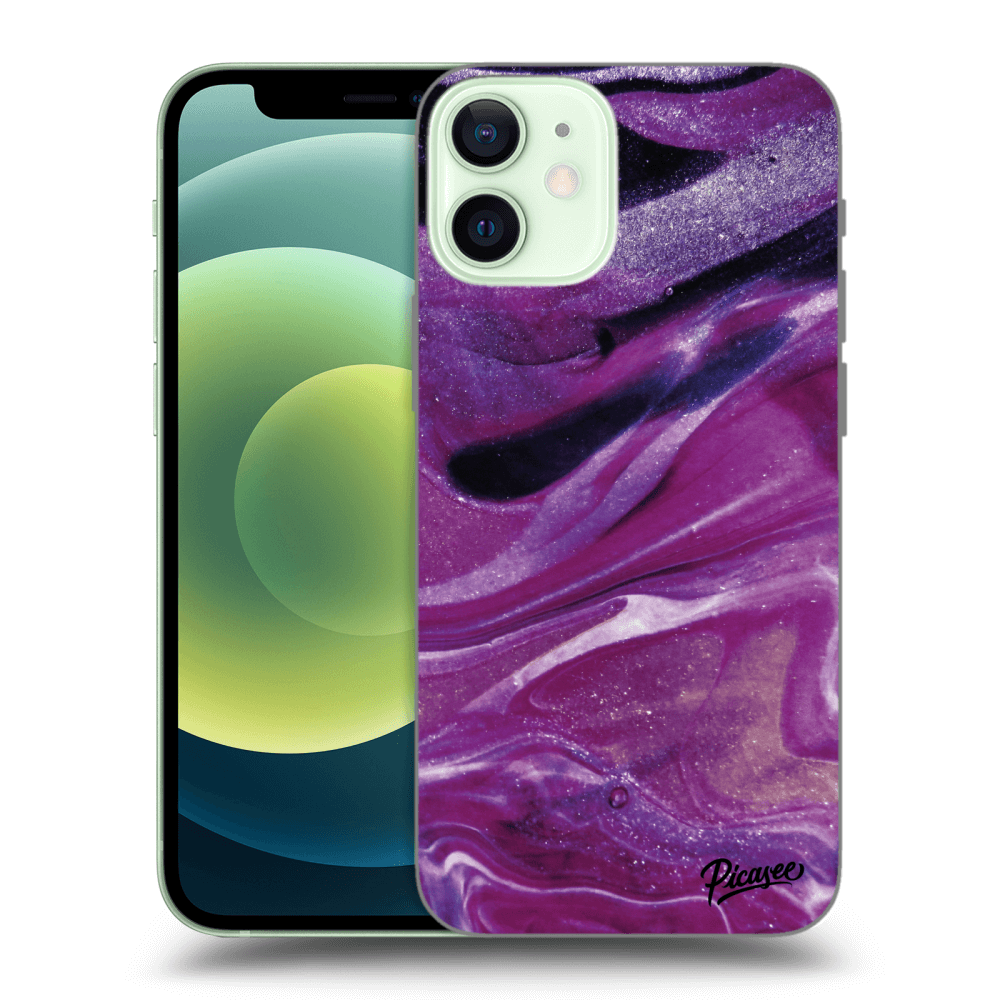 Picasee Apple iPhone 12 mini Hülle - Transparentes Silikon - Purple glitter