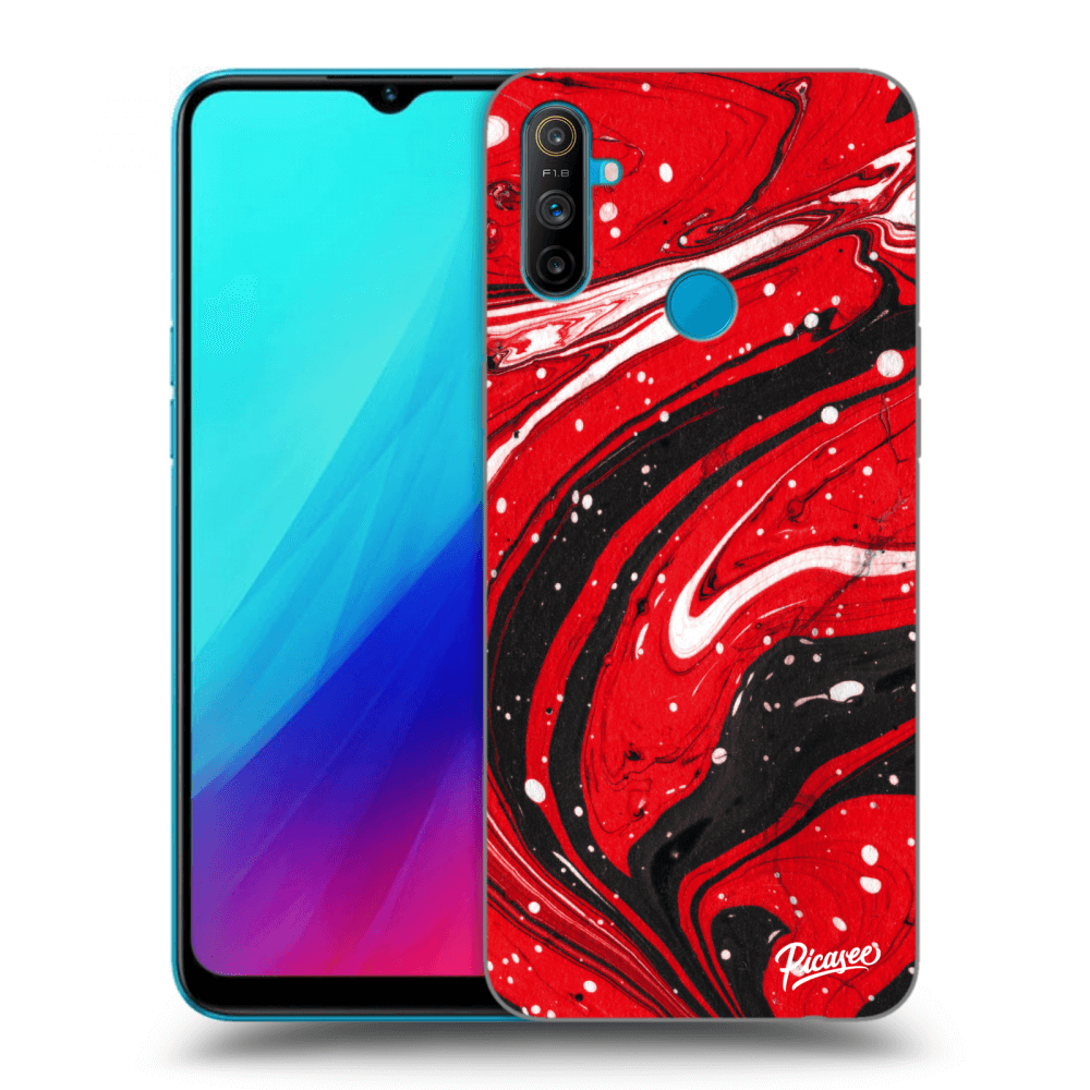 Picasee Realme C3 Hülle - Schwarzes Silikon - Red black