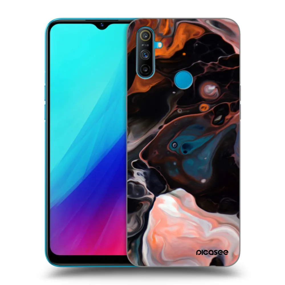 Picasee Realme C3 Hülle - Schwarzes Silikon - Cream
