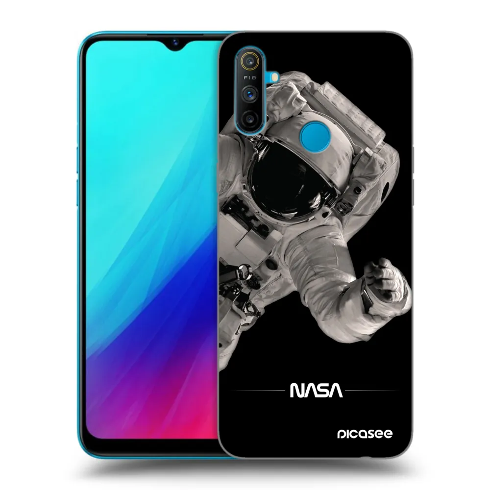 Picasee Realme C3 Hülle - Schwarzes Silikon - Astronaut Big