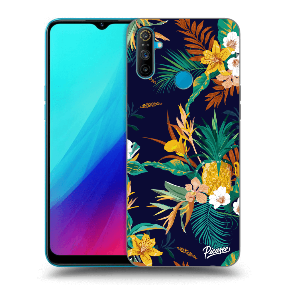 Picasee Realme C3 Hülle - Schwarzes Silikon - Pineapple Color