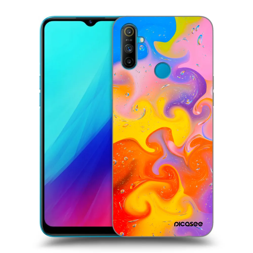 Picasee Realme C3 Hülle - Schwarzes Silikon - Bubbles