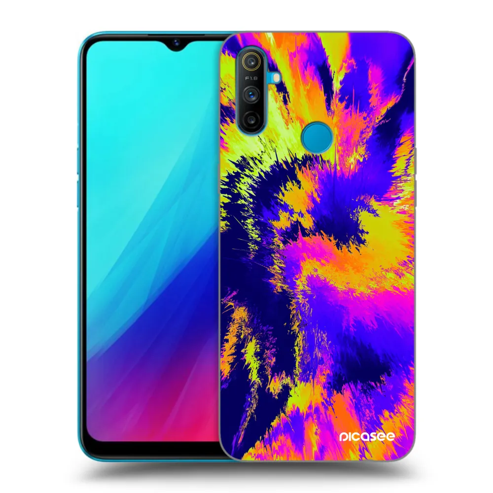 Picasee Realme C3 Hülle - Schwarzes Silikon - Burn