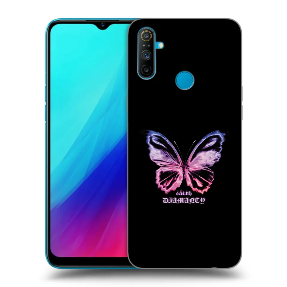 Picasee Realme C3 Hülle - Schwarzes Silikon - Diamanty Purple