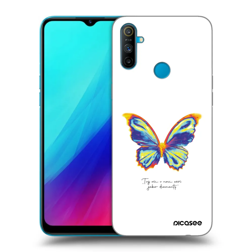 Picasee Realme C3 Hülle - Schwarzes Silikon - Diamanty White