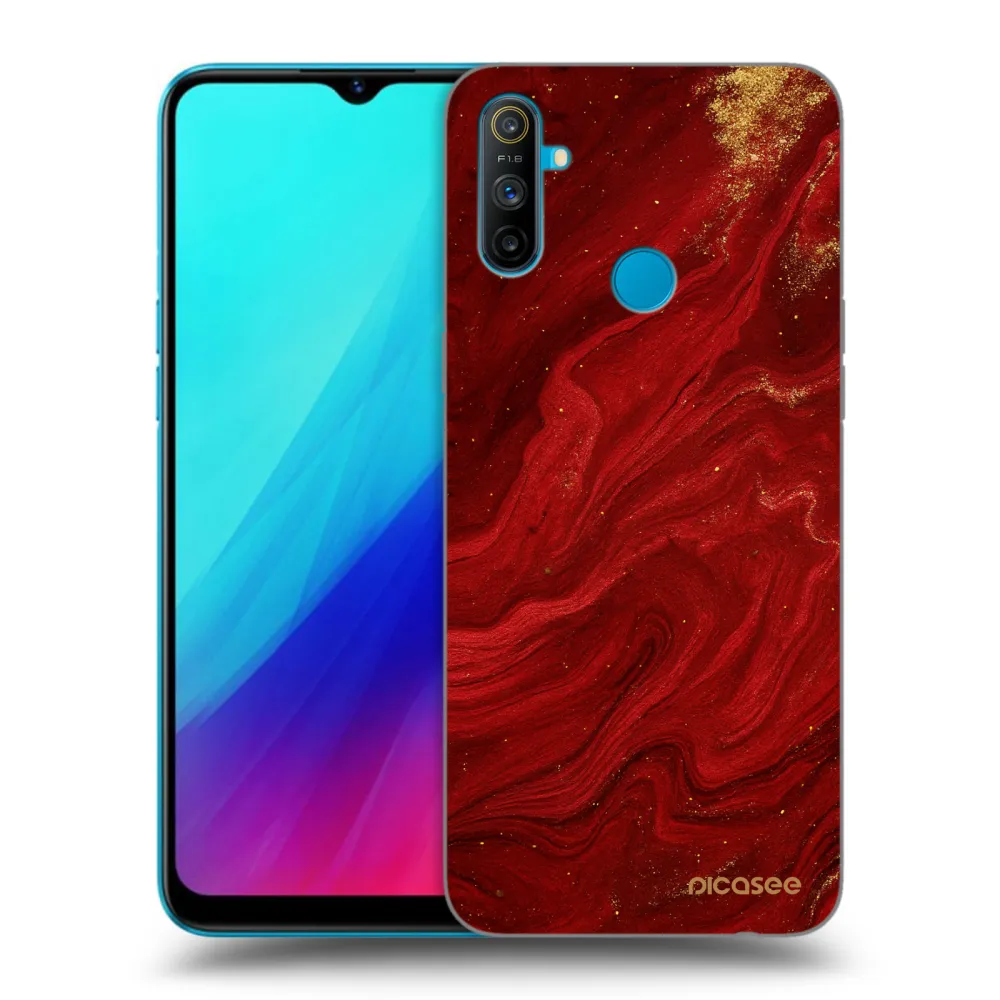 Picasee Realme C3 Hülle - Schwarzes Silikon - Red