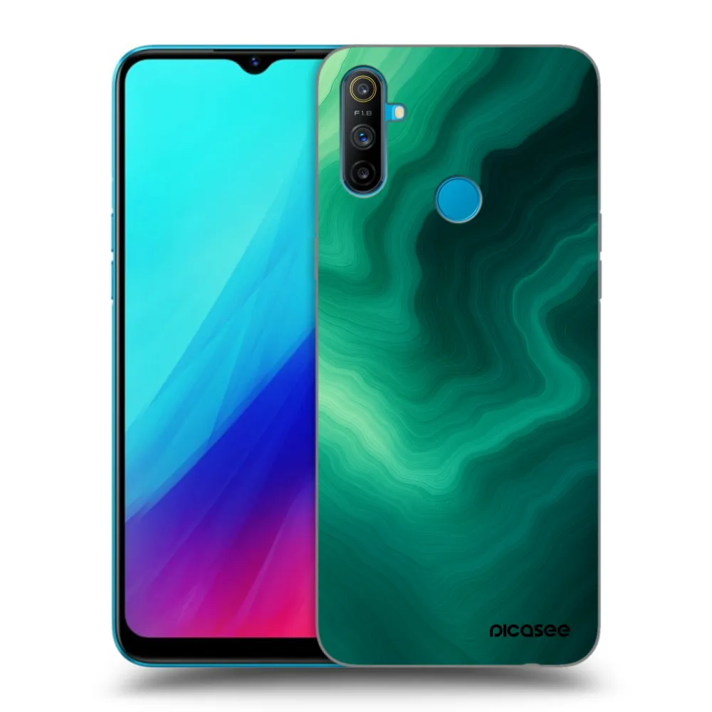 Picasee Realme C3 Hülle - Schwarzes Silikon - Malachite