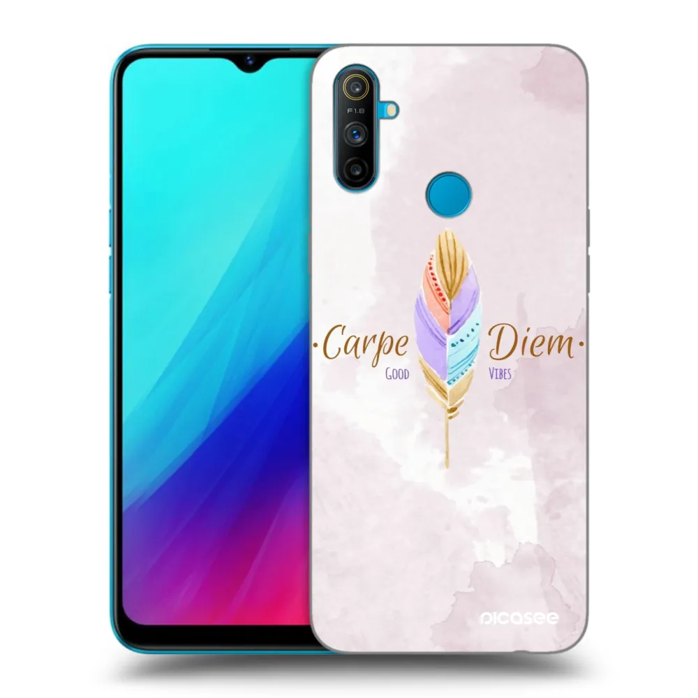 Picasee Realme C3 Hülle - Schwarzes Silikon - Genieße den Tag