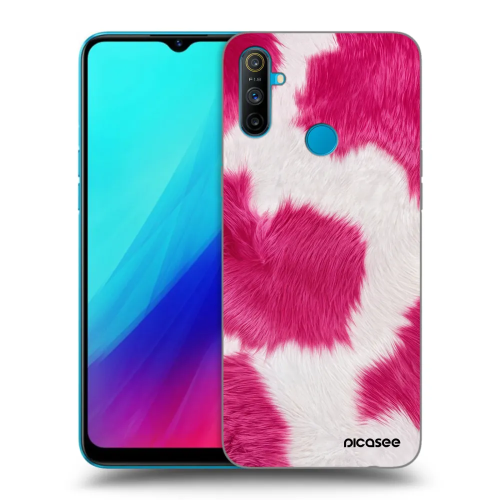 Picasee Realme C3 Hülle - Schwarzes Silikon - Pink Moo