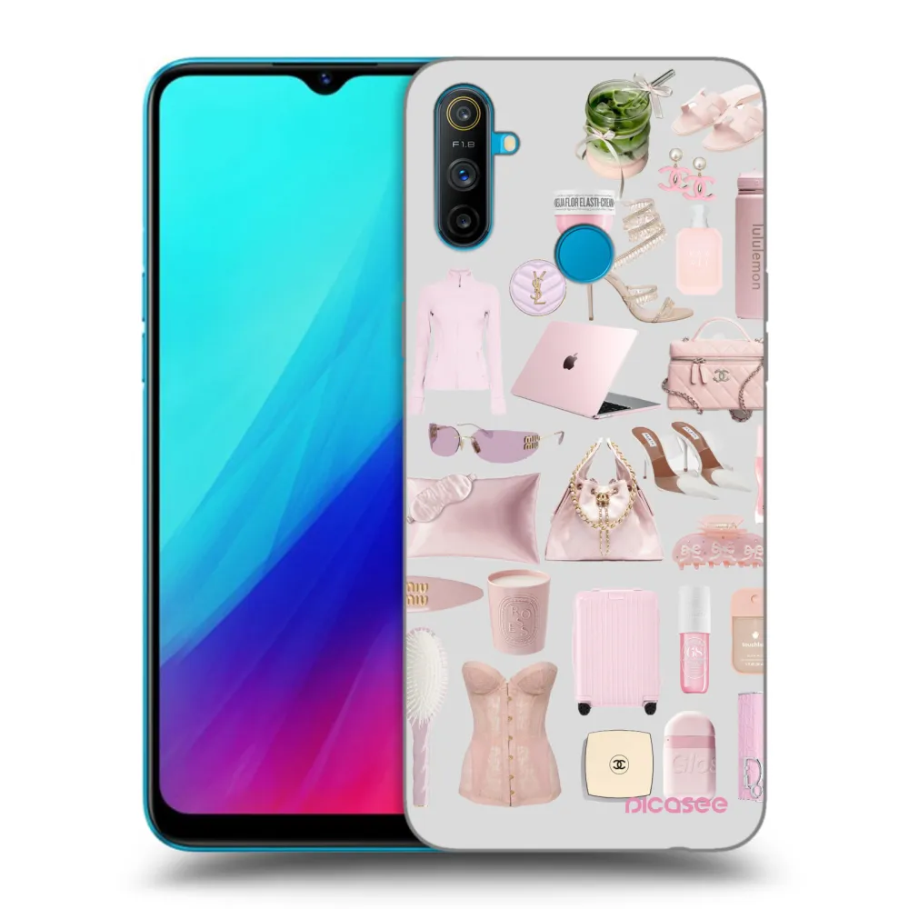 Picasee Realme C3 Hülle - Schwarzes Silikon - Glam Babe