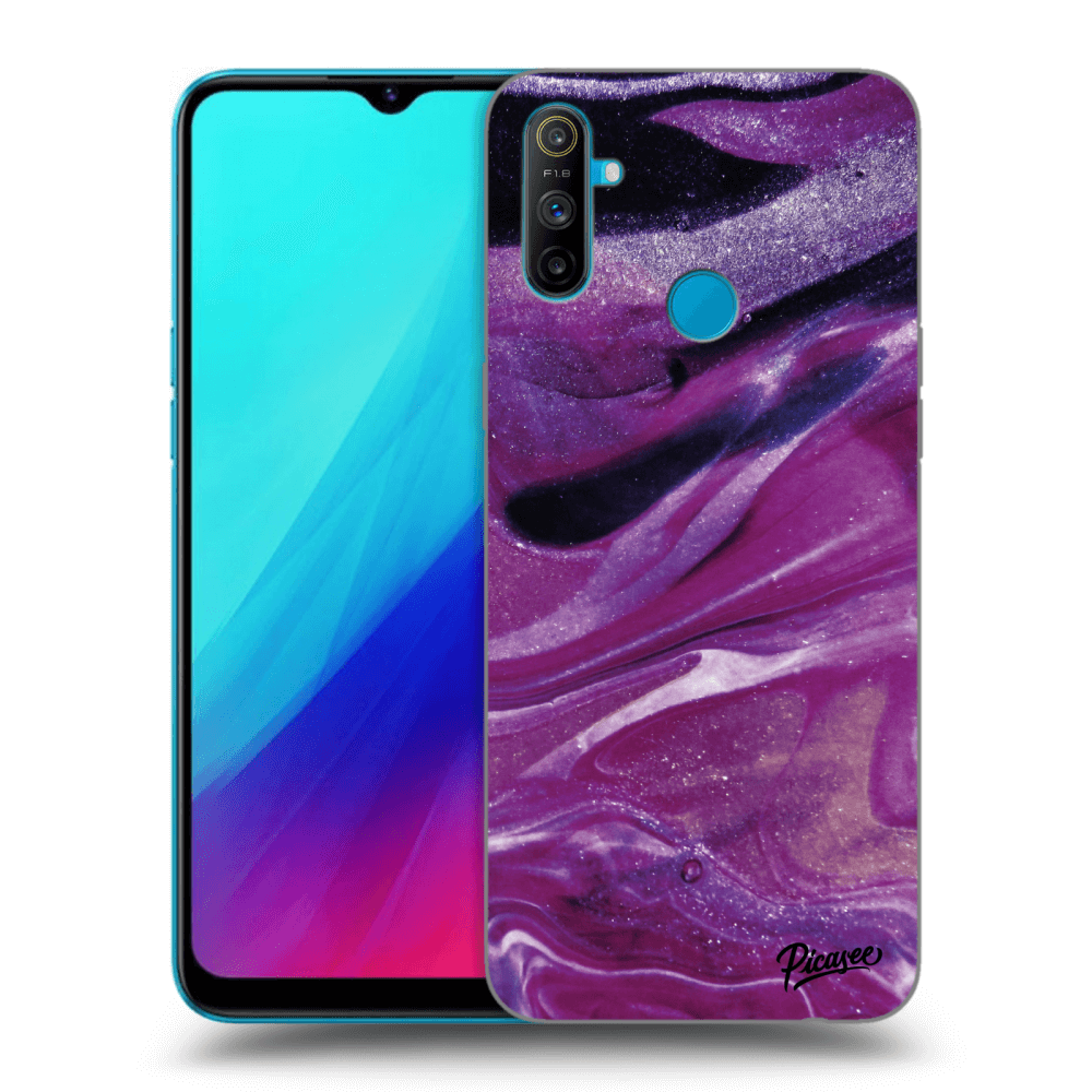 Picasee Realme C3 Hülle - Transparentes Silikon - Purple glitter