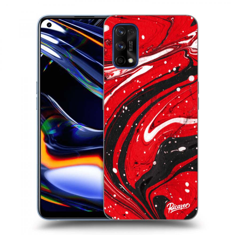 Picasee Realme 7 Pro Hülle - Schwarzes Silikon - Red black