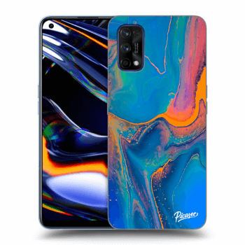 Picasee Realme 7 Pro Hülle - Schwarzes Silikon - Rainbow