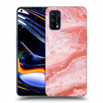 Picasee Realme 7 Pro Hülle - Schwarzes Silikon - Red liquid