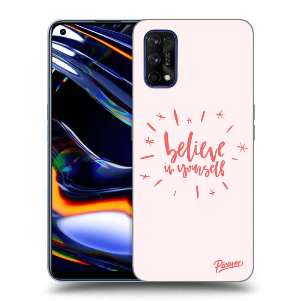 Picasee Realme 7 Pro Hülle - Schwarzes Silikon - Believe in yourself