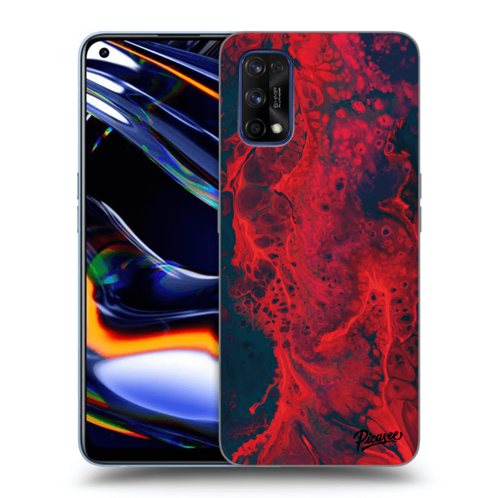 Picasee Realme 7 Pro Hülle - Transparentes Silikon - Organic red