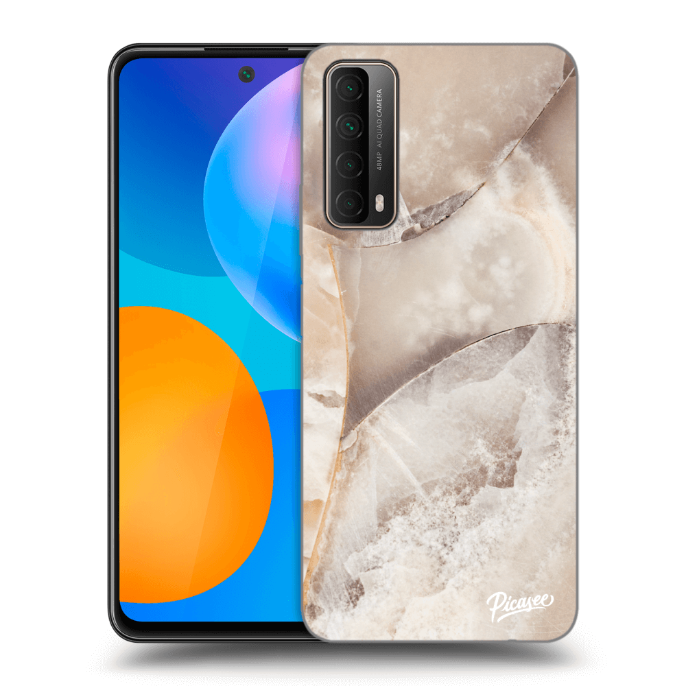 Picasee Huawei P Smart 2021 Hülle - Schwarzes Silikon - Cream marble