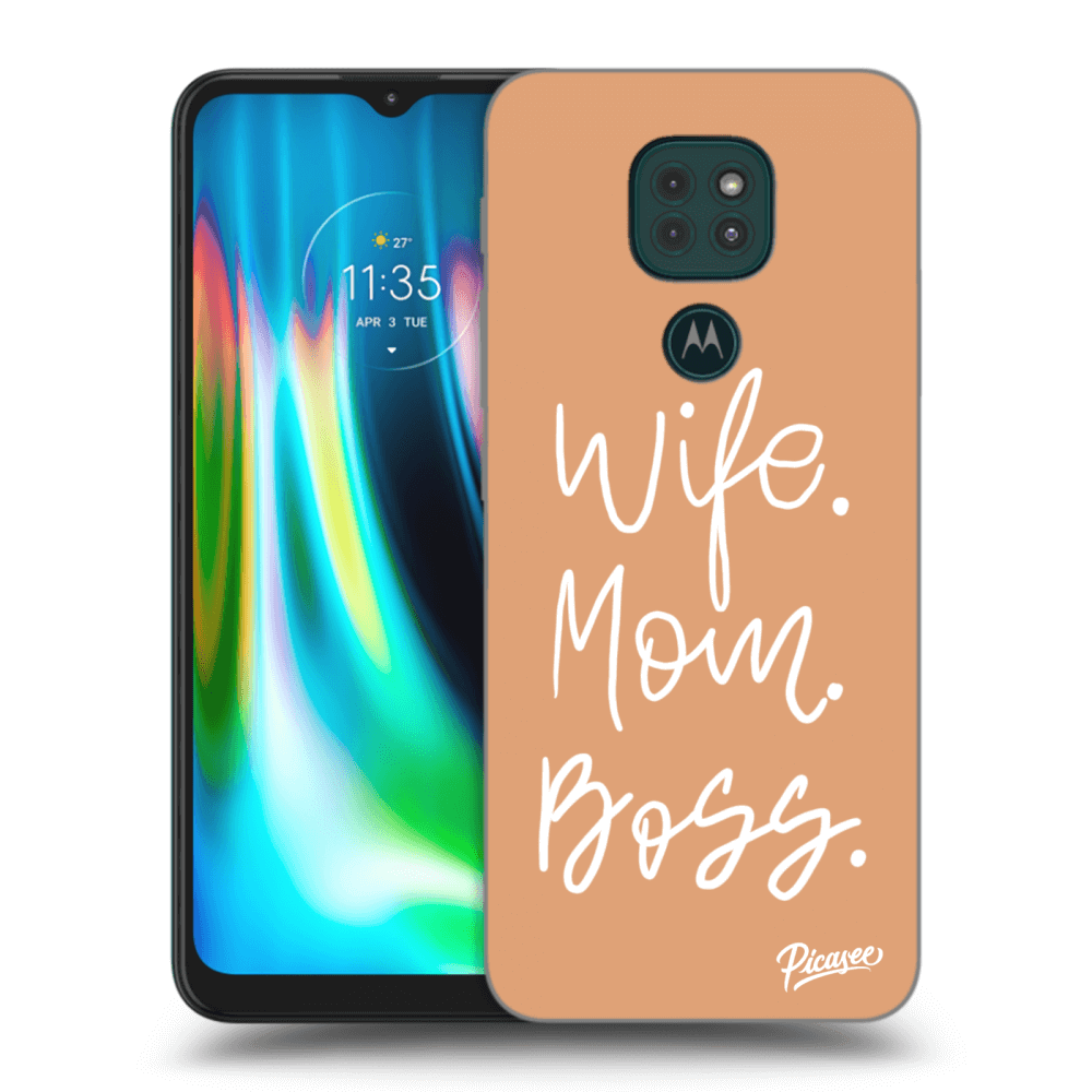 Picasee Motorola Moto G9 Play Hülle - Schwarzes Silikon - Boss Mama