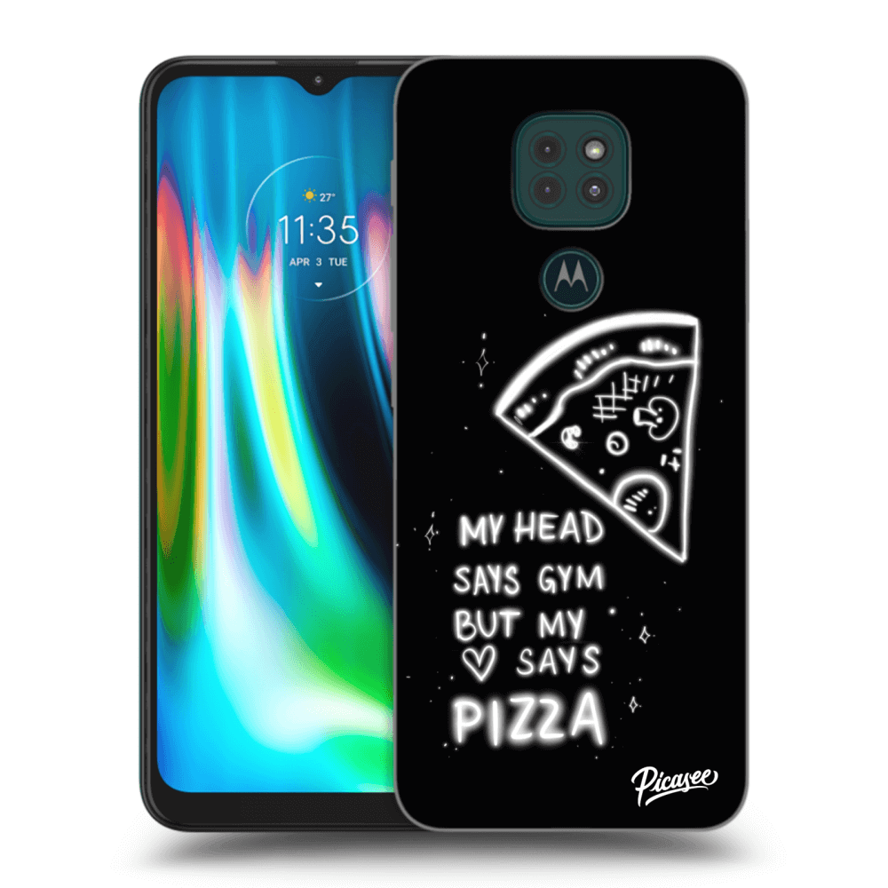 Picasee Motorola Moto G9 Play Hülle - Schwarzes Silikon - Pizza