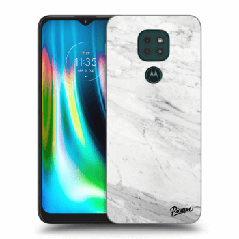 Hülle für Motorola Moto G9 Play - White marble