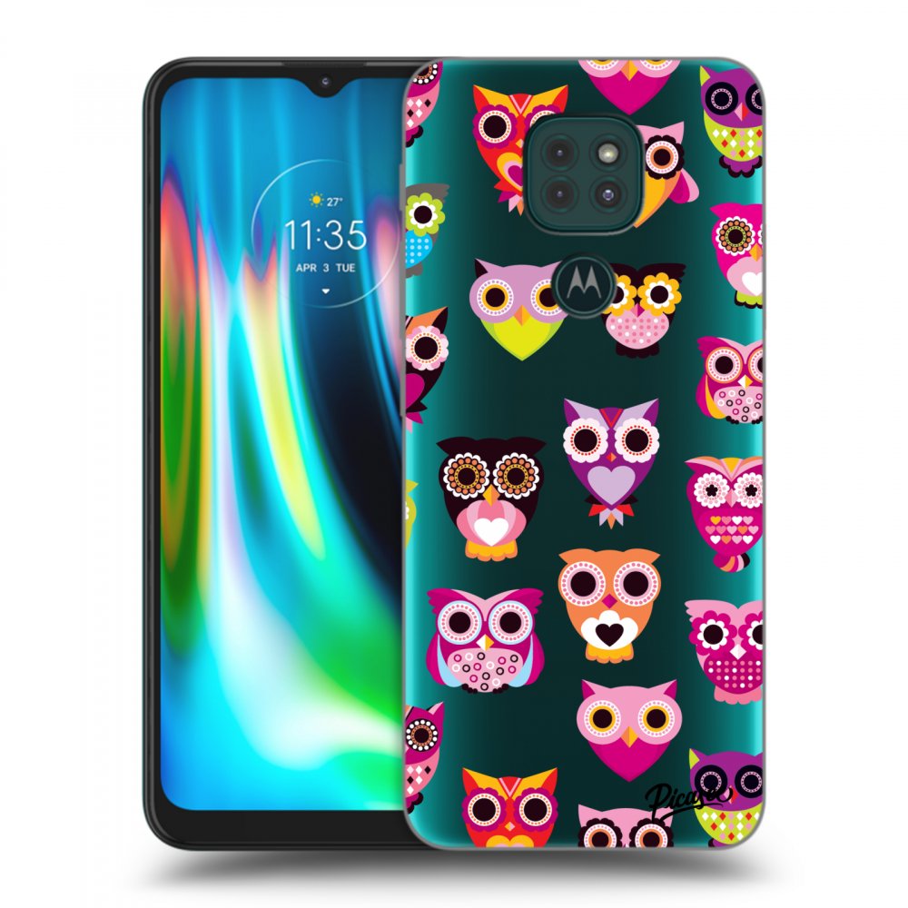 Picasee Motorola Moto G9 Play Hülle - Transparentes Silikon - Owls