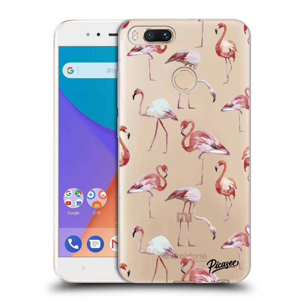 Picasee Xiaomi Mi A1 Global Hülle - Transparentes Silikon - Flamingos