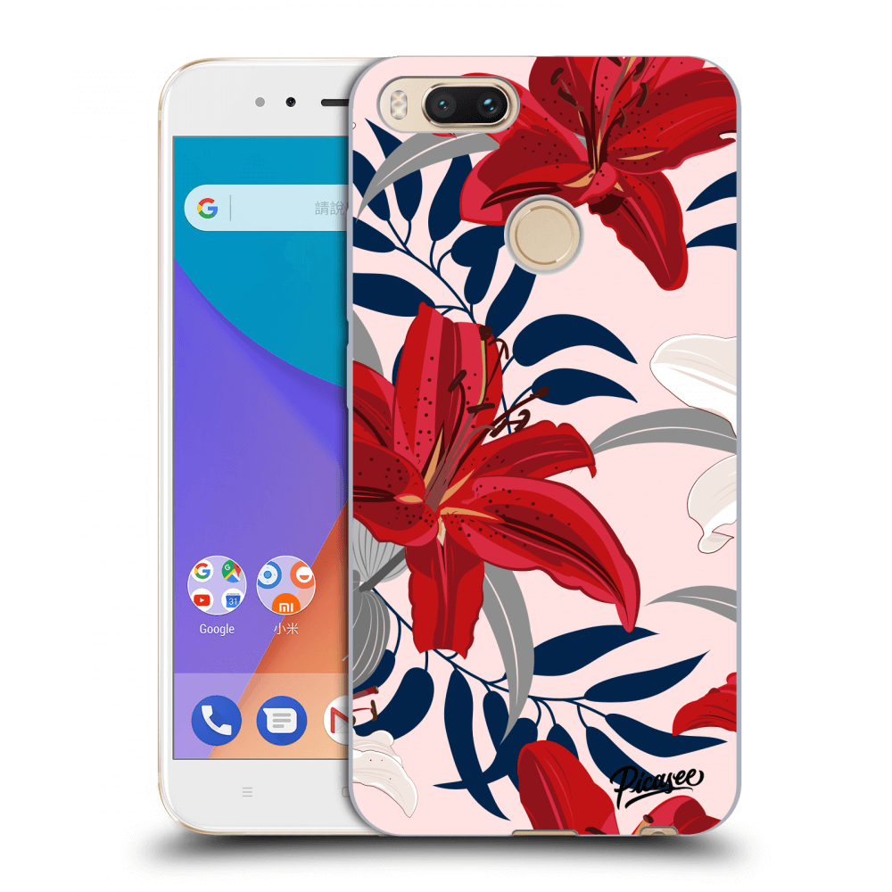 Picasee Xiaomi Mi A1 Global Hülle - Transparentes Silikon - Red Lily